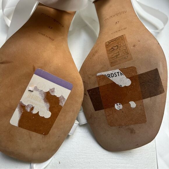 Burberry STEFANIE OPEN TOE THONG ANKLE T STRAP Leather White EU 37 MSRP $820 - Picture 4 of 6